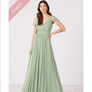 Azazie dusty sage calla dress. Size A18.